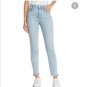 Current/Elliott High-Rise Raw Ankle Skinny Jeans